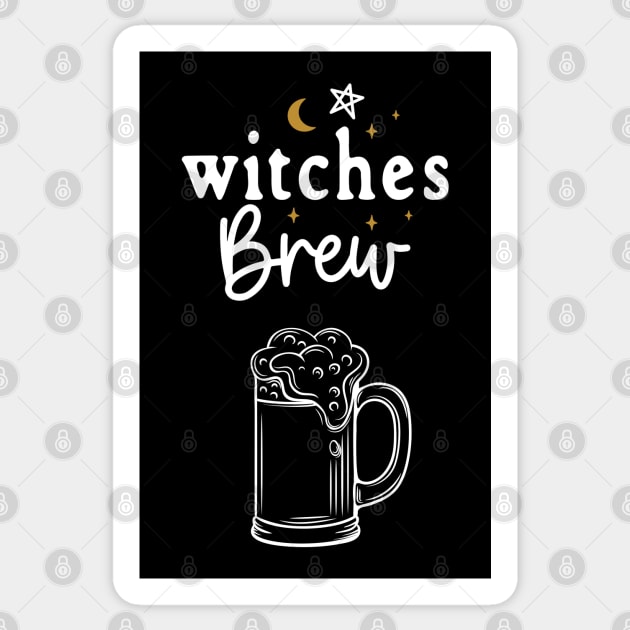 Witches Brew with Celestial Design and Beer Mug Sticker by Apathecary